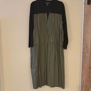 Gracia Black and Olive Long Sleeve Dress